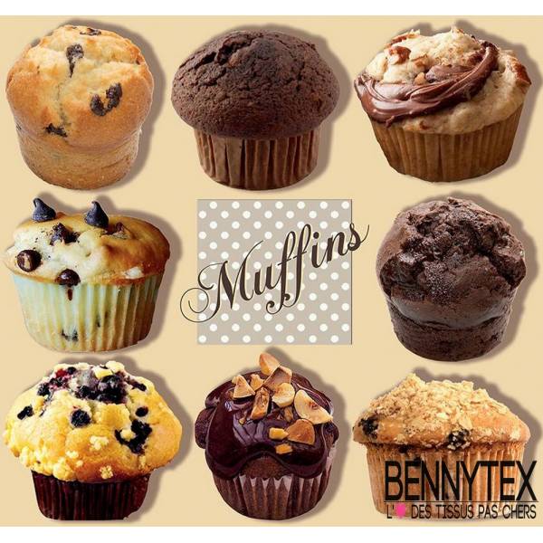 Toile Cirée imprimée digital muffins Toile Cirée imprimée digital muffins