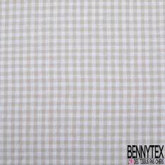 Coupon 3m coton chemise fantaisie motif petit quadrillage noir blanc éclatant