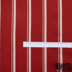Coupon 3m fibranne coton viscose paschmina rayure verticale blanc discret roux bordeaux atlantique nord