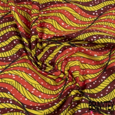 Coupon wax 6 yard imprimé quadrillage en biais rouge purple jaune or marbré noir blanc optique