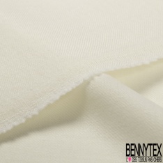 Twill de cachemire laine fin uni blanc cassé
