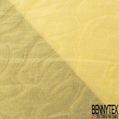 Organza de soie polyester imprimé abstrait ciel fond apsen d'or strié