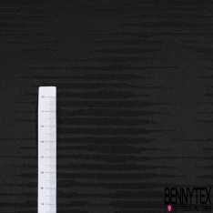 Jacquard soie créateur rayure verticale zébrée ton sur ton lurex noir profond