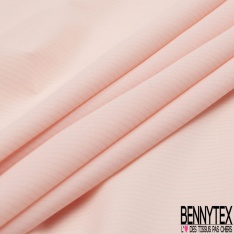 Coupon 3m Microfibre lingerie fine motif rayure horizontale balsamine rose conque