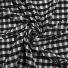 Coupon 3m Microfibre lingerie fine motif fine rayure horizontale balsamine rose conque