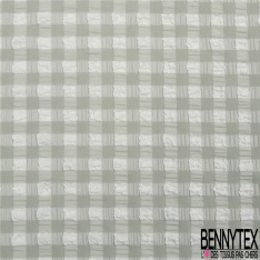 Microfibre lingerie seersucker motif quadrillage noir blanc optique