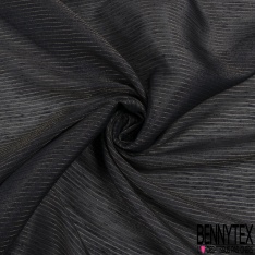 Mousseline de soie dévorée brodée rectangle noir sable