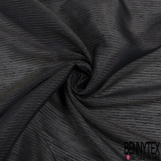 Mousseline de soie dévorée brodée rectangle noir sable