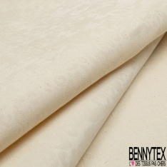 Toile coton élasthanne texturée fine rayure fantaisie verticale ton sur ton blanc optique