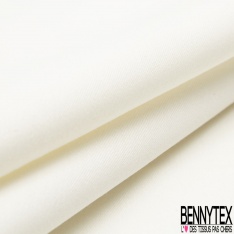 Toile coton élasthanne texturée fine rayure fantaisie verticale ton sur ton blanc optique