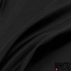 Twill de soie polyamide fin uni noir