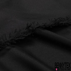 Twill de soie polyamide fin uni noir