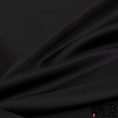 Twill de soie polyamide fin uni noir