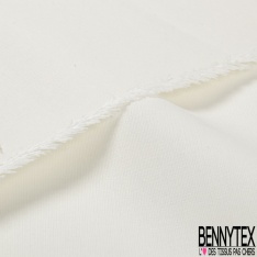 Toile coton élasthanne uni blanc hivernal grande laize