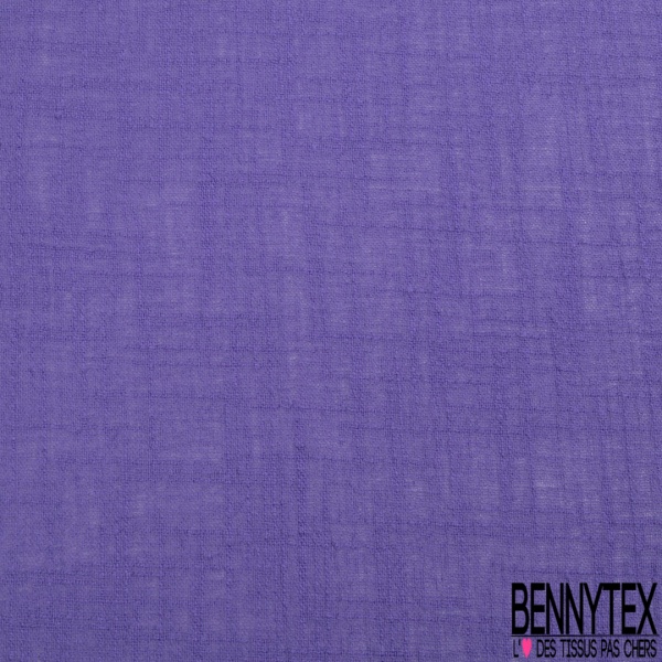 Simple gaze de coton brut lavé uni violet