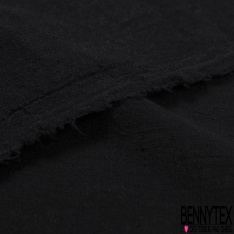 Simple gaze de coton brut lavé uni noir