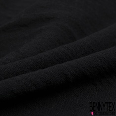 Simple gaze de coton brut lavé uni noir