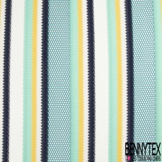 Guipure polyester rayure verticale blanc optique orange givré roux noir candy