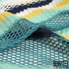 Guipure polyester rayure verticale blanc optique orange givré roux noir candy