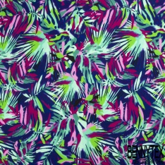 Crêpon viscose imprimé géométrique multicolore artistique