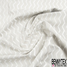 Jacquard d'ameublement coton motif gros pois ton sur ton blanc cassé