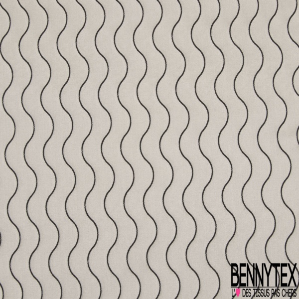 Jacquard d'ameublement motif carré 3 D contour blanc optique fond mastique