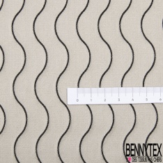 Jacquard d'ameublement motif carré 3 D contour blanc optique fond mastique