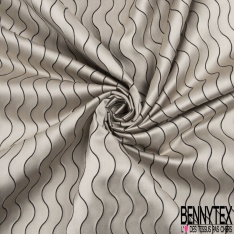 Jacquard d'ameublement motif carré 3 D contour blanc optique fond mastique