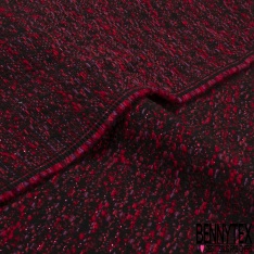 Jacquard coton polyester grande zébrure noir kaki lurex canon de fusil