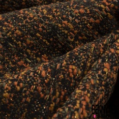 Jacquard coton polyester chiné bleu roi noir émeraude lurex bleu