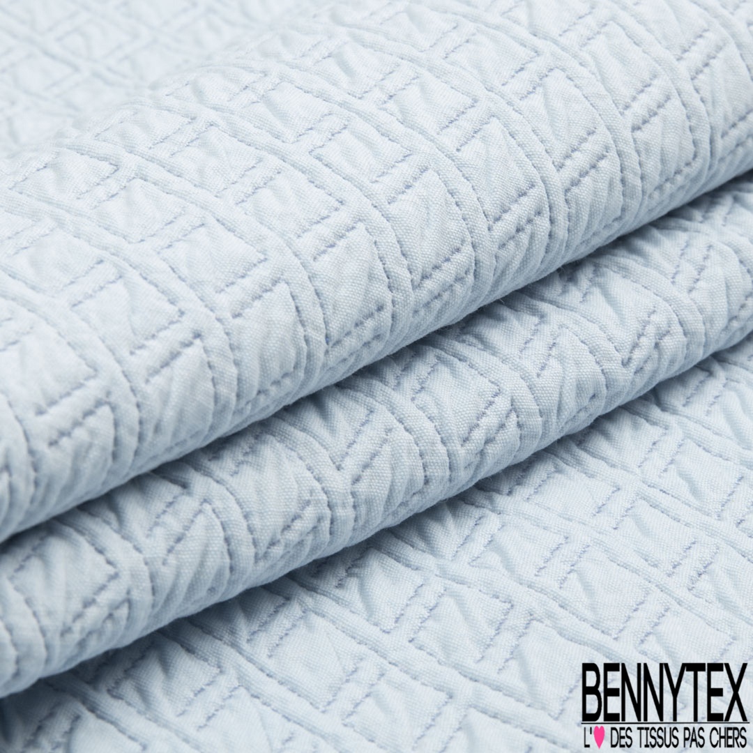 Tissu Jacquard Grande Feuille Nature Bleu Pétrole Et Doré