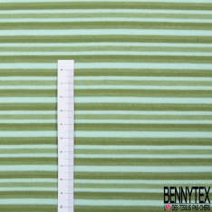 Jersey polyester fin motif moyenne rayure fantaisie horizontale citron abricot givré