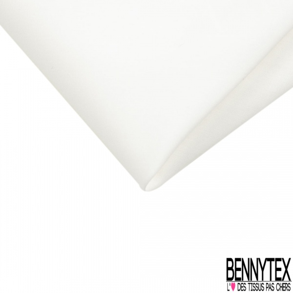 Coupon 3m Popeline coton élasthanne uni blanc cassé