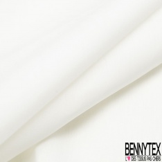 Coupon 3m Popeline coton élasthanne uni blanc cassé