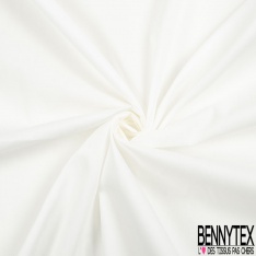 Coupon 3m Popeline coton élasthanne uni blanc cassé