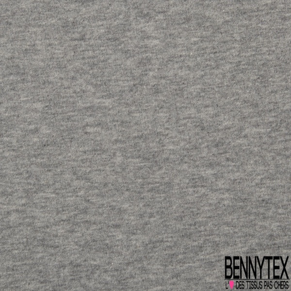 Jersey coton élasthanne uni gris moyen chiné