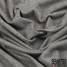 Jersey coton élasthanne uni gris moyen chiné