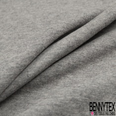 Jersey coton élasthanne uni gris moyen chiné
