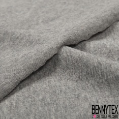 Jersey coton élasthanne uni gris moyen chiné
