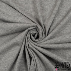 Jersey coton élasthanne uni gris moyen chiné