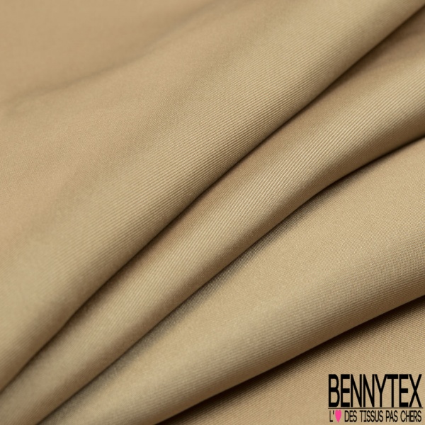Twill de soie viscose uni taupe foncé