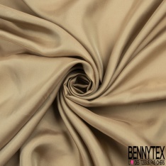 Twill de soie viscose uni taupe foncé