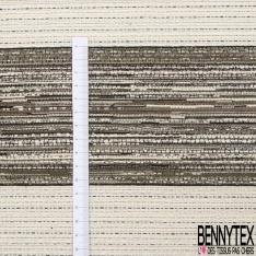 Jacquard coton polyester imprimé baroque rouille fond noir lurex cuivre