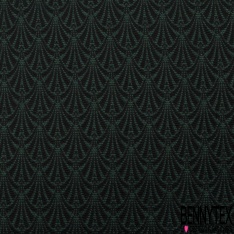 Jacquard coton polyester natté imprimé doucet sapin noir
