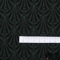 Jacquard coton polyester natté imprimé doucet sapin noir