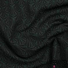 Jacquard coton polyester natté imprimé doucet sapin noir