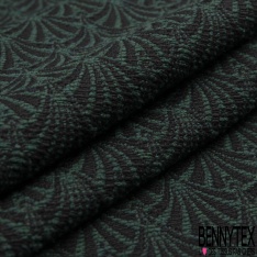 Jacquard coton polyester natté imprimé doucet sapin noir