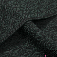 Jacquard coton polyester natté imprimé doucet sapin noir