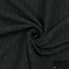 Jacquard coton polyester natté imprimé doucet sapin noir