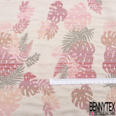 Jacquard coton polyester natté imprimé doucet sapin noir